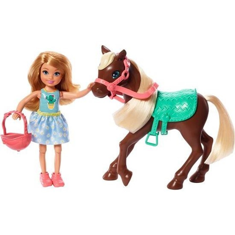 Barbie バービークラブチェルシー人形と馬、6インチのブロンド