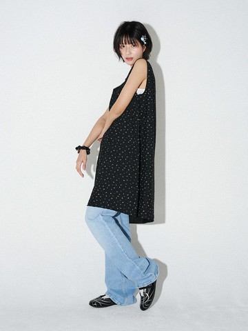 Floral Midi Dress [Black]