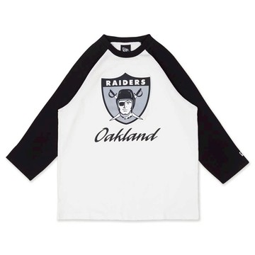 NEW ERA 男女 長袖上衣 NFL CANVAS WASH 奧克蘭突襲者 象牙白/黑 NE13957289