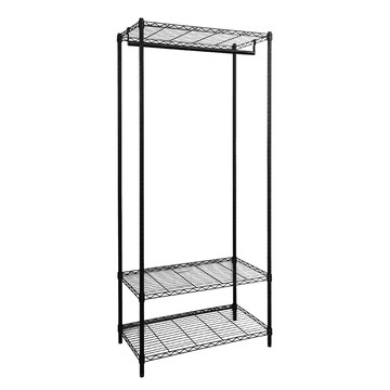 【dayneeds】輕型 70x45x180公分 三層烤漆單桿衣櫥含布套黑色