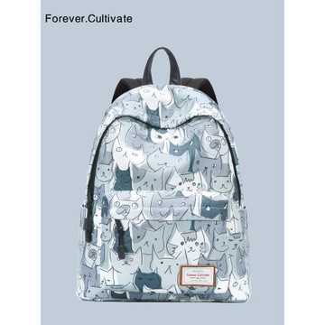 (免運)Forever cultivate印花雙肩包女韓版 休閑背包校園高中學生書包女