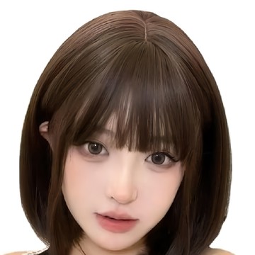 少女減齡波波頭短假髮  冷棕色  1個