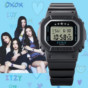 CASIO 卡西歐 G-SHOCK WOMEN x ITZY聯名 數位電子錶-黑色 GMD-S5610IT-1