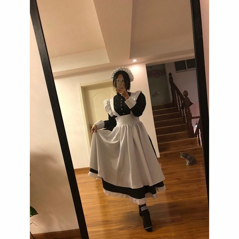 メイド服 コスプレ衣装 メイド イギリス風 コスプレ ロングメイド服 ロング ワンピース ハロウィン フリル レディース エプロン |  LINEブランドカタログ