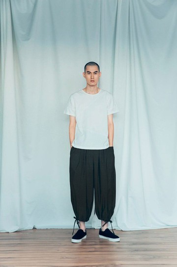 平行時空 綁帶長褲 (黑/灰) Organic Cotton & Recycle