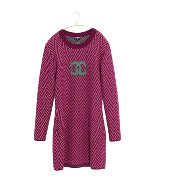CHANEL 香奈兒 洋裝 紫色 喀什米爾 #38 【二手名牌BRAND OFF】