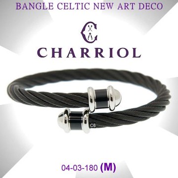 CHARRIOL夏利豪 Bangle Celtic手環 Art Deco裝置藝術黑鋼索M款 C6(04-03-180/M)