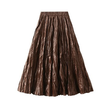 現貨+預購 三宅風皺褶裙壓褶長裙子褶衣半身裙長裙休閒大尺碼女裝-高腰皮裙百褶裙4色74jc22【獨家進口】【米蘭精品】