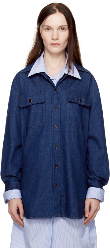 A. P.C. 蓝色 Anastasia Barbieri 联名 Mare 牛仔衬衫