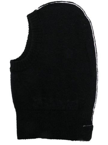 MM6 Maison Margiela - logo balaclava beanie hat - women - Polyamide/Alpaca Wool - L - Black