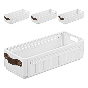 dayneeds 日需百備 可伸縮收納盒 小  4個  白色