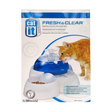 CATIT 淳淨湧泉飲水器附食皿 3L寵物飲水機  白色  1個