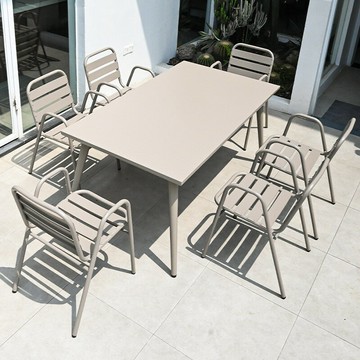 戶外鋁合金桌椅庭院別墅露天陽臺花園防水防曬室外網紅休閑桌椅[DD050209]