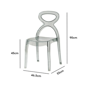 亞克力餐椅 現代 家用透明椅 設計師可疊放奶茶店咖啡廳靠背椅子G9/19