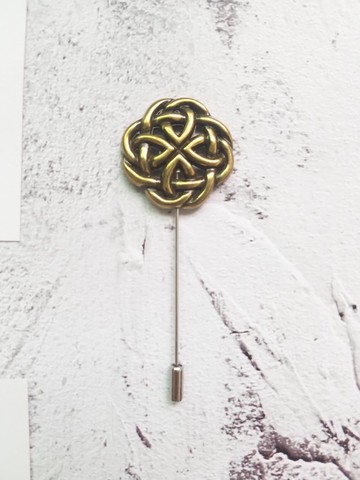 卡爾特結黃銅胸針胸花西裝插針一字針
