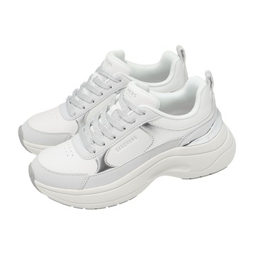 [ACS] Skechers 休閒鞋 Hazel 2 女鞋 白 銀 厚底 皮革 緩震 健走鞋 177447WHT