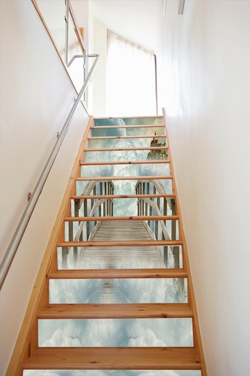 G666云中古城樓梯貼個性家居臺階個性創意時尚網紅裝飾貼畫1入