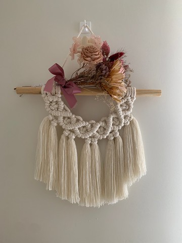 Macrame  波希米亞 交叉 花紋 流蘇 編織 掛飾