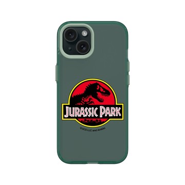 iPhone 15 Clear 憂墨綠 - Jurassic Park/ Jurassic World - 侏羅紀公園logo
