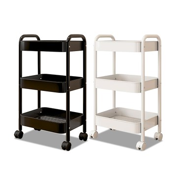 【Mr.box】日系鐵製三層收納推車經典黑