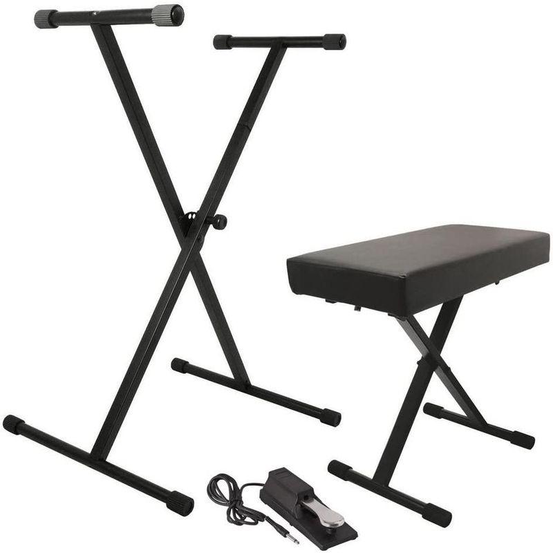 On-Stage KPK6550 Keyboard Stand Bench Pack with KSP100 Sustain Pedal