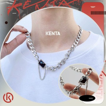 雙層項鏈 方塊鏈條古巴項鍊 不銹鋼 高級材質 疊戴 黑寶石 台灣出貨 健太選物⋆˖°