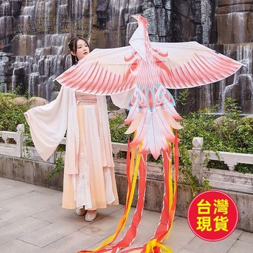【台灣出貨】中國風國潮鳳凰青鳥高顏值風箏 微風易飛成人大型風箏 造型風箏 高檔風箏 兒童風箏 風箏線 輪盤捲 網紅風箏
