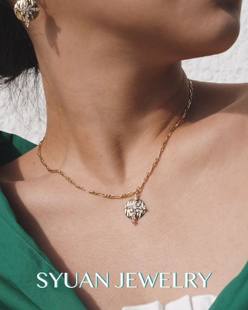 SYUAN JEWELRY | Heart & Soul— 鍍18K手工鏈洛可可風鋯石項鍊