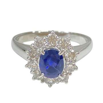 JEWELRY 無品牌珠寶 Pt900鉑金 藍寶石 鑽石 戒指 【二手名牌BRAND OFF】