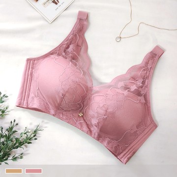 無鋼圈【C~D罩杯】杏葉晨露 均勻薄襯柔滑彈性側背片 內衣 5012