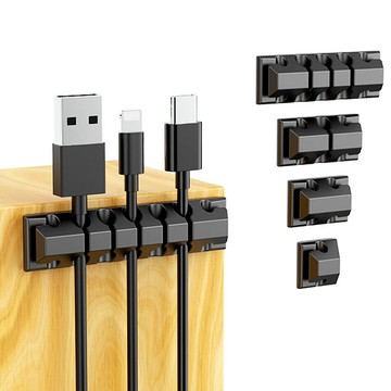 廠家直銷多孔收納硅膠桌面理線器線卡數據線集線器無痕自粘繞線器鑫弘-3C數碼