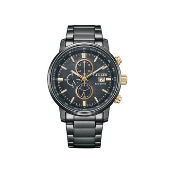 CITIZEN星辰 Chronograph系列 亞洲限定 光動能計時腕錶-黑