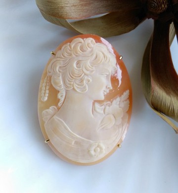 Vintage Jewelry 西洋古董飾品 氣質大氣 CAMEO 浮雕仕女 別針