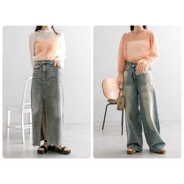 (多款 選2件1212元）日本帶回 Mystic 前後兩穿 糖果袖 透膚上衣 內搭 單穿 ¥7,150