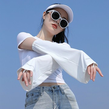 冰袖 夏季寬松防曬冰絲袖套 女大碼手袖 騎行開車手臂袖套【不二雜貨】