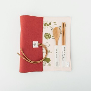 餐墊(含餐具)/美味台灣_水果/杏綠色