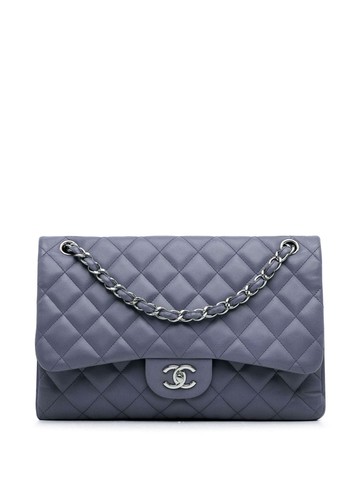 CHANEL Pre-Owned - 2011 Jumbo Classic Lambskin Double Flap shoulder bag - women - Lambskin - One Size - Purple