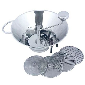 手動熟食搖研磨器磨菜器不銹鋼手搖磨泥器菜泥機土豆泥食物鋪食機