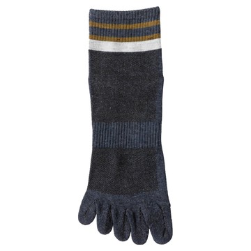 NICOFUN 愛定做 英倫風五趾襪 245~270mm 暗藍色 男士中筒襪  1組  24.5~27cm