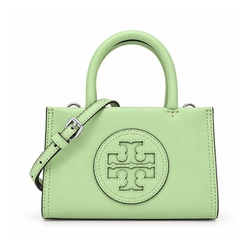 TORY BURCH ELLA BIO縫線皮革兩用托特包-迷你/薄荷綠