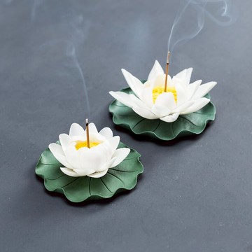 陶瓷茶道香插香座 線香臥立插香器香道檀香托盤 家用佛具香薰爐臺