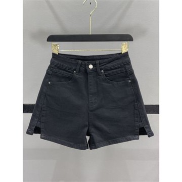 黑色開叉牛仔短褲女2026春季新款高腰彈力顯瘦A字闊腿褲辣妹熱褲