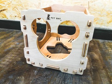 【PET BAY】穿梭貓屋(附贈抓板) KT100 貓咪 玩具 玩耍 寵物屋 遊戲屋 多用途 耐重 可堆疊 簡易組裝