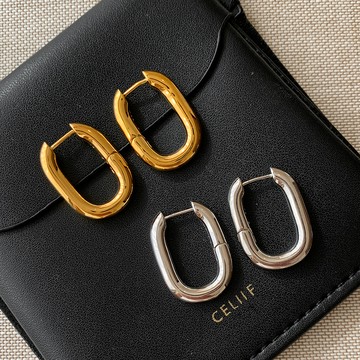 初見家💕歐美金色耳扣 女生U形耳環 高級感耳圈 耳扣 簡約耳飾