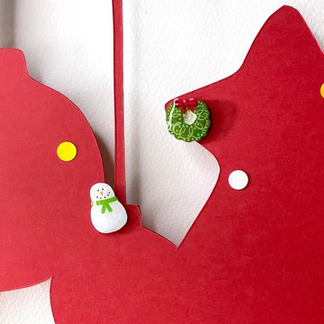 聖誕飾品 花圈雪人 手繪 手作 耳環