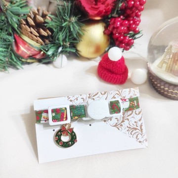 槲寄生綠X聖誕花圈。日常項圈 - 綠色丨貓兔狗 寵物項圈 頸圈