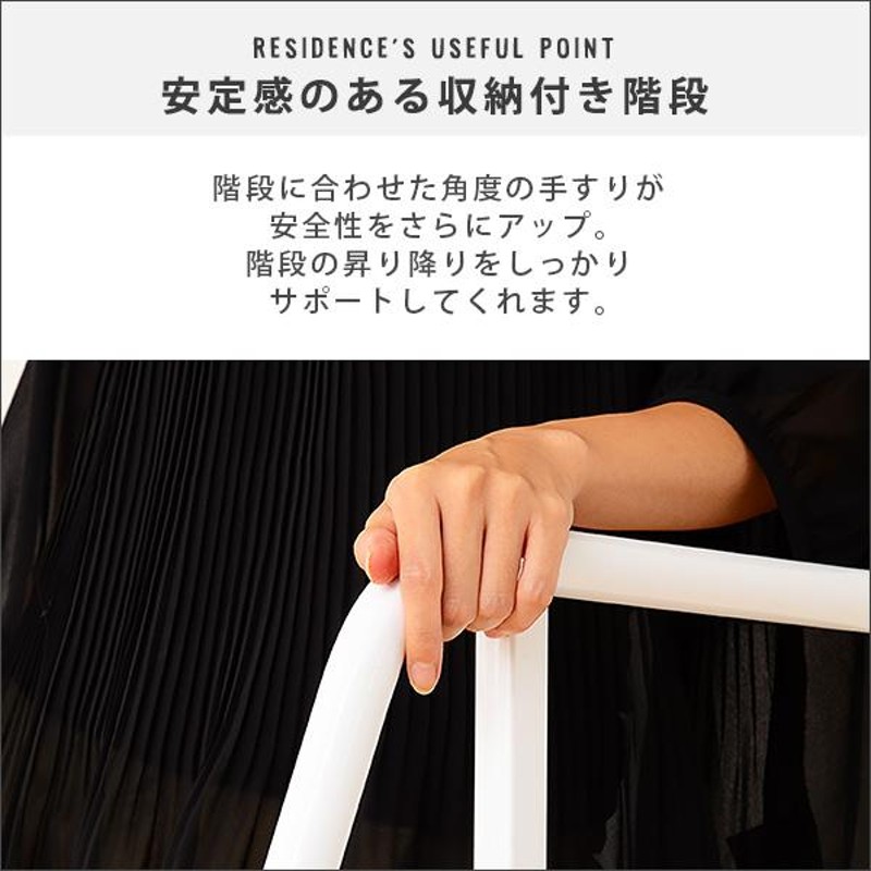 階段付き ロフトベット RESIDENCE-レジデンス- ブラック | LINE