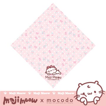 [現貨]麻吉貓小花綻放方巾 30*30cm 【mocodo】掛帶設計隨身小毛巾 手巾 手帕 口水巾 擦汗 吸汗