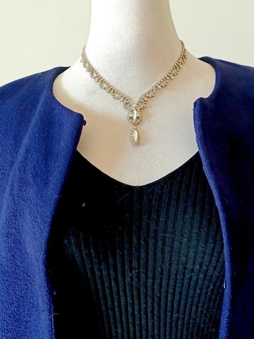 vintage jewelry 氣質公主風萊茵鑽 項鍊