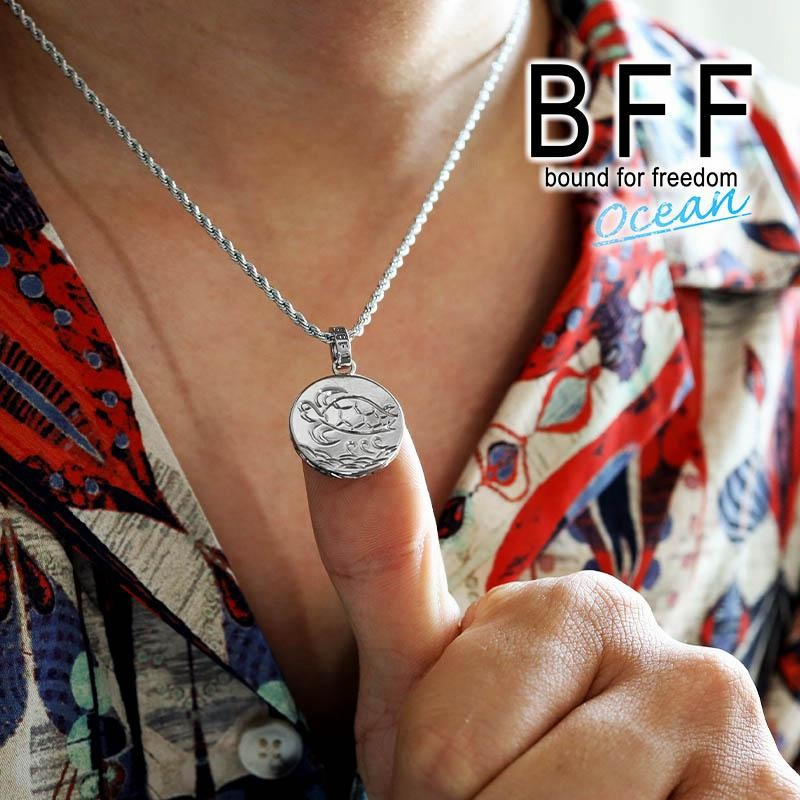 BFF ブランド コインネックレス シルバー 銀色 silver タートル